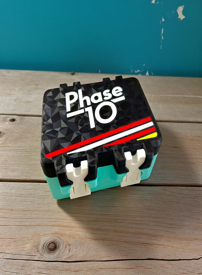 Sentosa Phase10 Card Game Storage Box with Detachable Tray, Snap-On Locks, Plastic (Storage Box + 1 Phase Card Deck) - Image 1